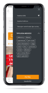 Sezione filtri app Cadhoc